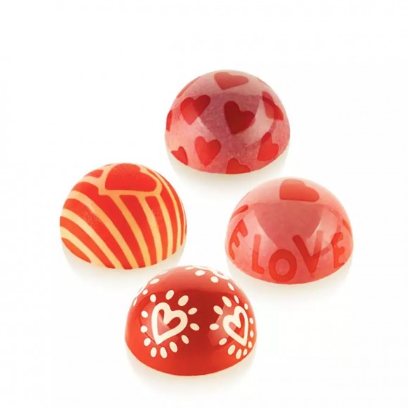 Комплект Свети Валентин Тританиева форма + 4 щампи - "Kit Semisfera C"